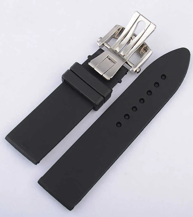 23mm gummiklocka för Chopard Watch Strap med rostfritt stålfjärilspänne vattentätt armband H09151809628
