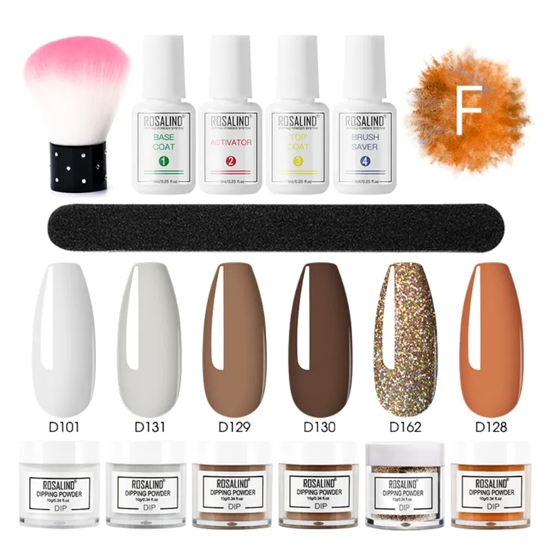 Nail Dipping Powder Brush Set Dip French Glitter Shinning Nails Maniküre Kit Verschiedene langlebige Farben6343278