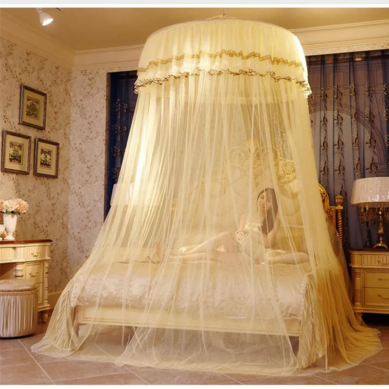 モスキートネット5サイズの丸い寝室の昆虫は眠れないカーテンドームドームトッププリンセスベッドキャノピーネットダブル189yを防ぐ