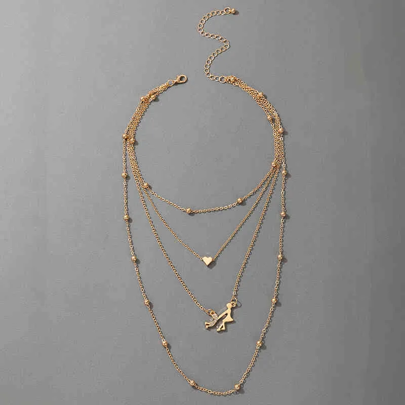 Tocona Exquisite Menschliches Herz Kette Halsband Neckalce für Frauen Gold Farbe Legierung Metall Party Schmuck Geschenk Zubehör 15364