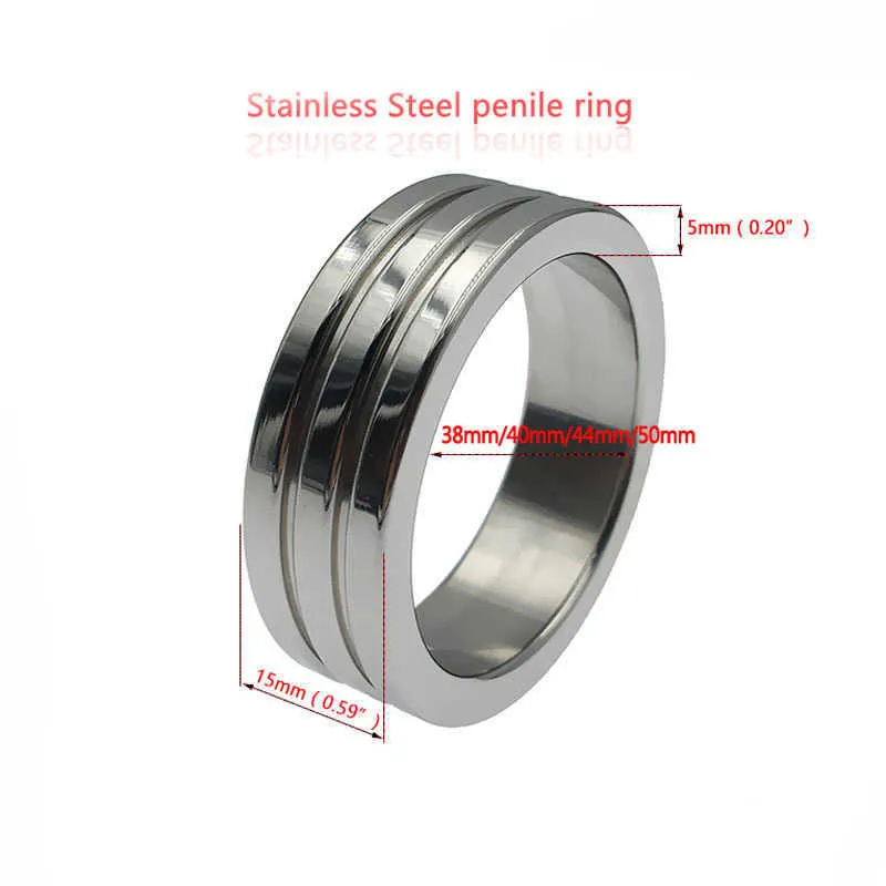 Steel Penis Stainless Ring Lock Bondage Cbt Metal Cock Rings Delay Erotic BDSM For Men Dick Cockring Adults 210618262c