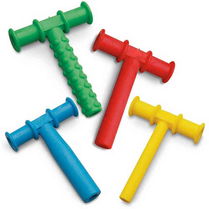 4st Tuggrör Chewy Teether Baby Oral Motor Chew Tools Tuxtured Autism Sensory Therapy Toys Tal Tool 211106
