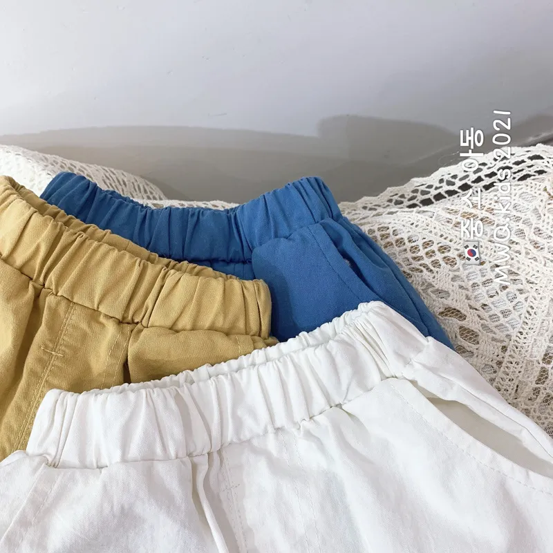 meninos verão shorts coreano crianças casuais calças de cinco pontos macacões menino roupas 210515
