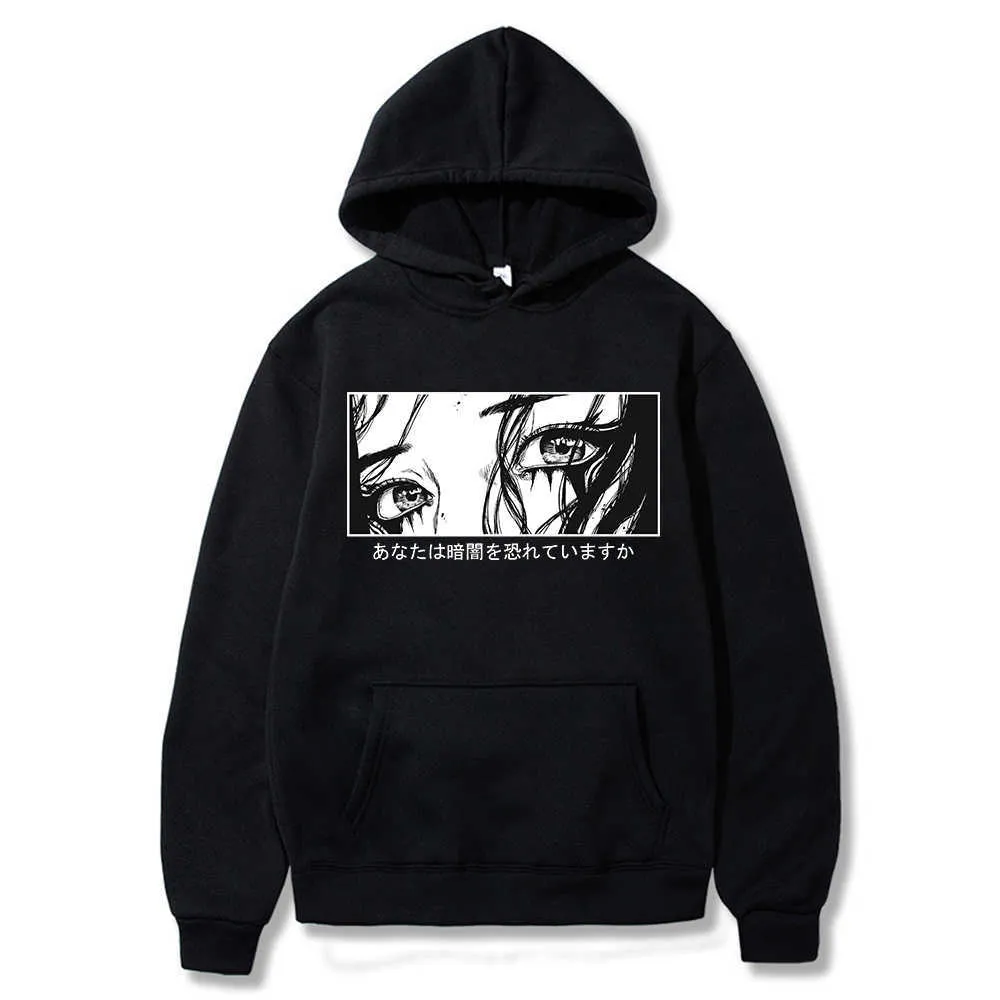 Lettre d'horreur japonaise Femmes / hommes Hip-hop Sweatshirt HOODED HOTADED HARAJUKU Fashion Unisexe H0910