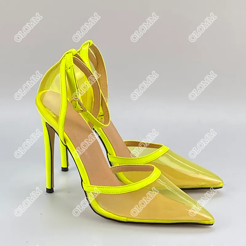 Rontic Heißer 2021 Frauen Sommer Pvc Pumpen Stiletto High Heels Spitz Wunderschöne 4 Farben Nachtclub Schuhe Frauen Plus UNS Größe 5-15