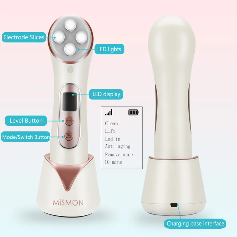 306C Beauty Machine 5 IN 1 RF EMS LED Mesotherapy Skin Care Tool Pon Rejuvenation Anti-aging Lift Face Massager 220216