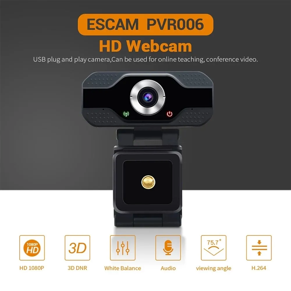 Webcam 1080P 720p HD con messa a fuoco automatica con microfono girevole PC Desktop Web era Mini computer Webera Cam Registrazione video Lavoro