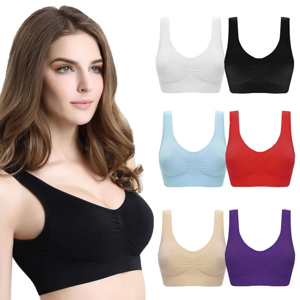 Reggiseno da donna taglie forti TOP sportivo senza cuciture ad asciugatura rapida con imbottiture corsa traspirante Yoga Push Up Wear