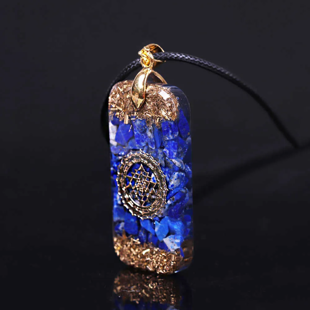Lapis Lazuli Orgone Énergie Pendentif Pierres Naturelles Collier Reiki Cristal Guérison Bijoux Pour Femmes 210721