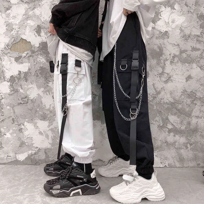 Pantalons pour femmes harajuku hip hop streetwear pantalon dropshipping pantalons de survêtement noir femmes surdimensionnées style coréen vêtements punk Y211115