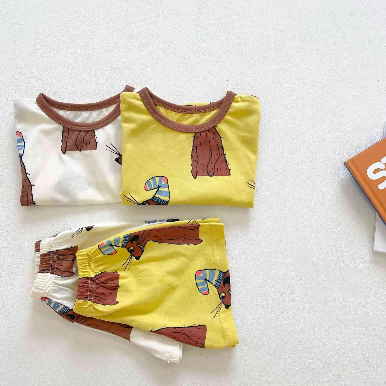 Kids Set Summer Cartoon Baby Pullover Short Sleeve + Shorts Set for boys and girls 210701