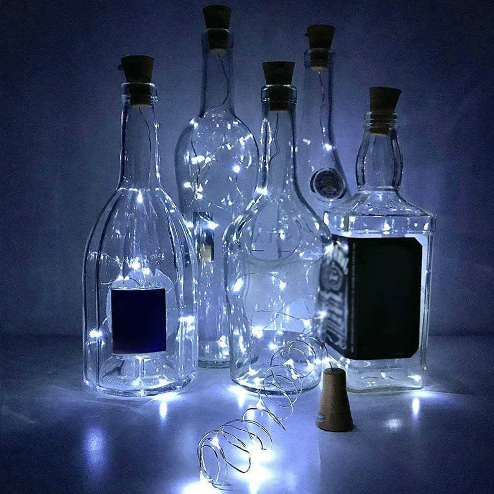 الشمسية زجاجة الفلين ضوء جارلاند النبيذ الجنية s 1m الصمام بار عيد الحزب سدادة Y0720