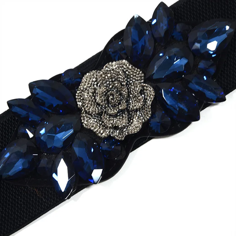 Righine brillante ceinture élastique Crystal Perle Jupe décorative Mabinet Women Women Style Street Diamond Taist Belts2483