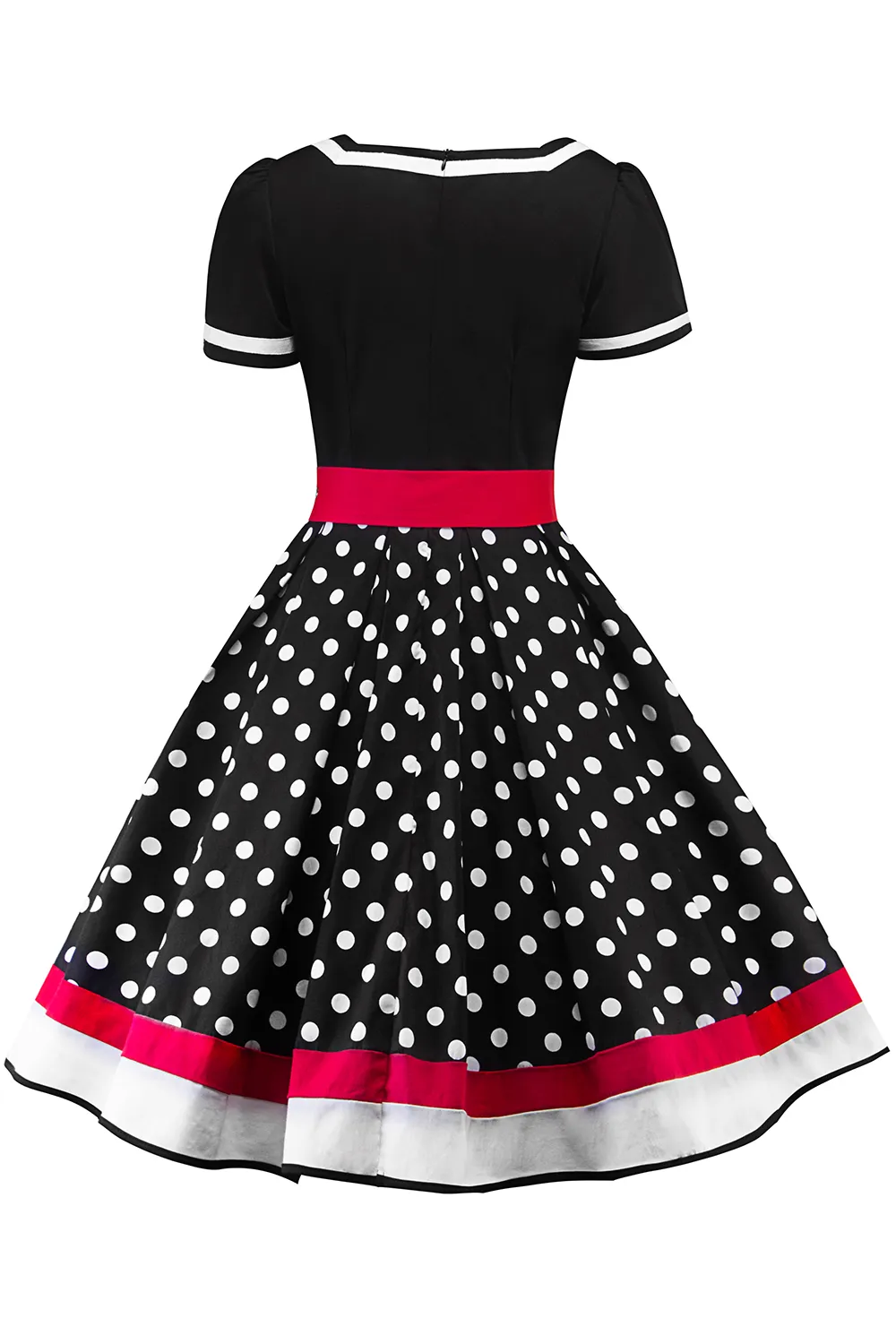 Women Cocktail Dresses Plus Size Dots Print Retro Vintage Casual Party Rockabilly Belted Dress Vestidos Femininos FS3876