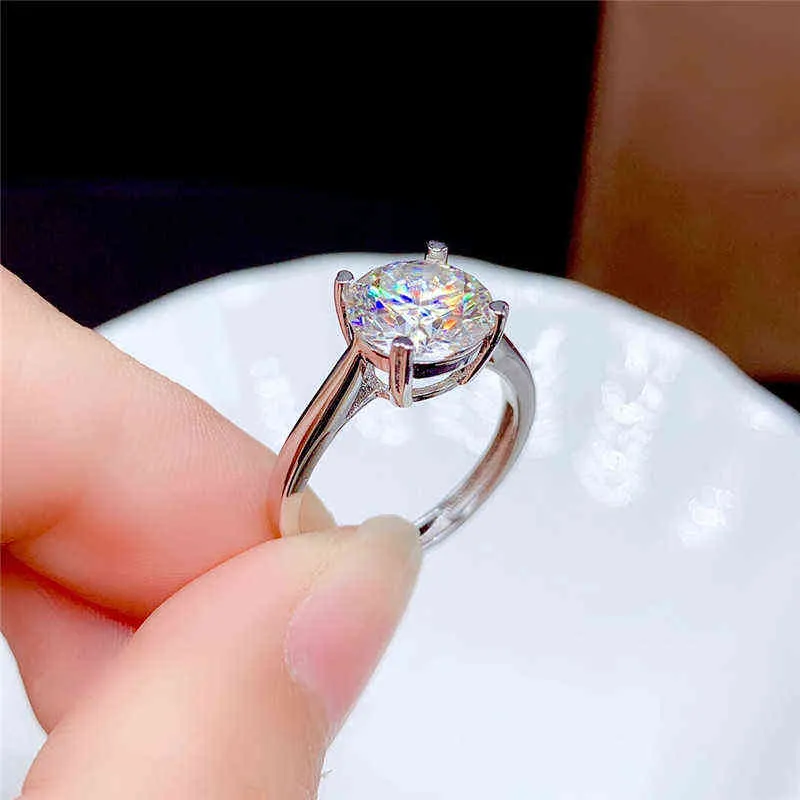 Moissanit Ring 0 5CT 1CT 2CT 3CT VVS Lab Diamant Feiner Schmuck für Frauen Hochzeit Party Jahrestag Geschenk Echt 925 Sterling Silber Y233V