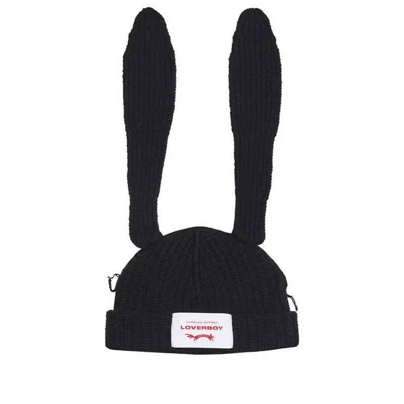 Królicze królicze czapka czapka dla kobiet impreza rekwizytów moda długa króliczka do uszu czapkę zimowe czapki ciepłe szalik Hip-Hop Caps Streetwear 2202261o