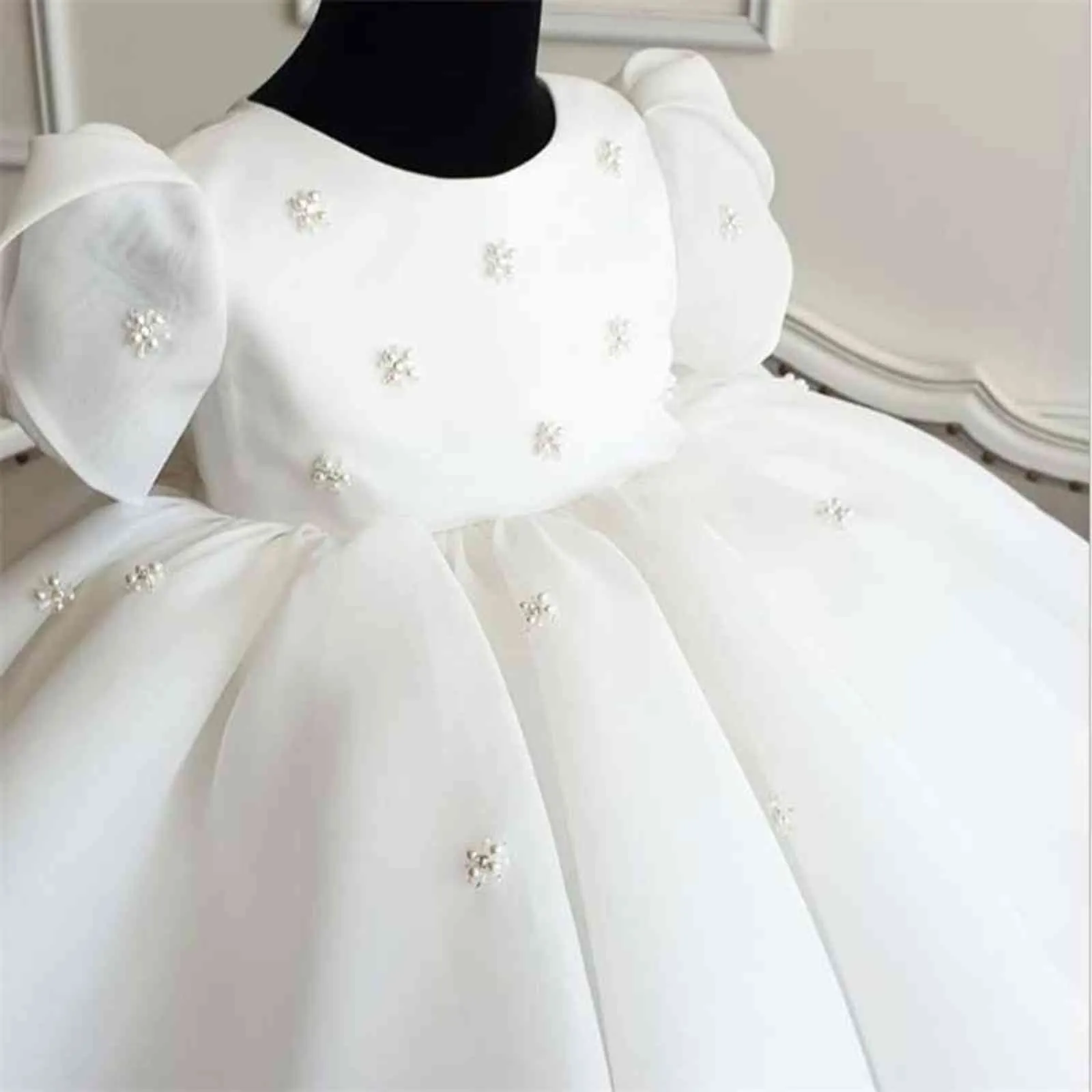 Bébé 1er anniversaire fête robe de mariée perle princesse filles robe dentelle enfants robes pour fille bébé baptême robe adolescente robe de bal G1129