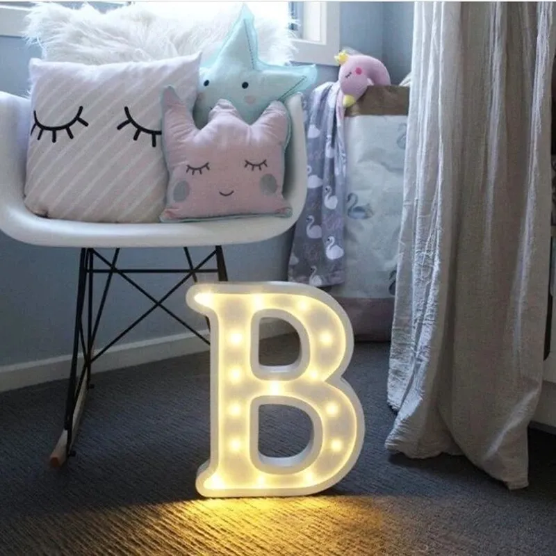 Świetliste litera LED Nocne światło angielskie lampa alfabetu lampa przyjęcie weselne dekoracja świąteczna domowa akcesoria 338G