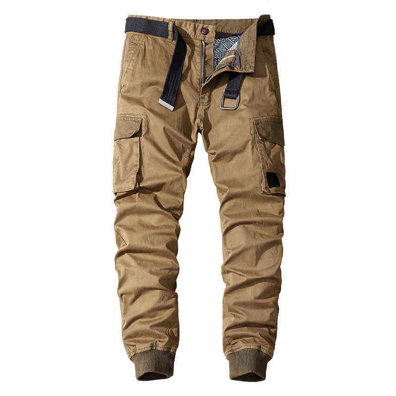 Calças de carga plissadas Homens Jogger Jogger Khaki Calças Nova Moda Primavera Outono Homens Streetwear Roupas Masculino Calças Oversized 40 H1223