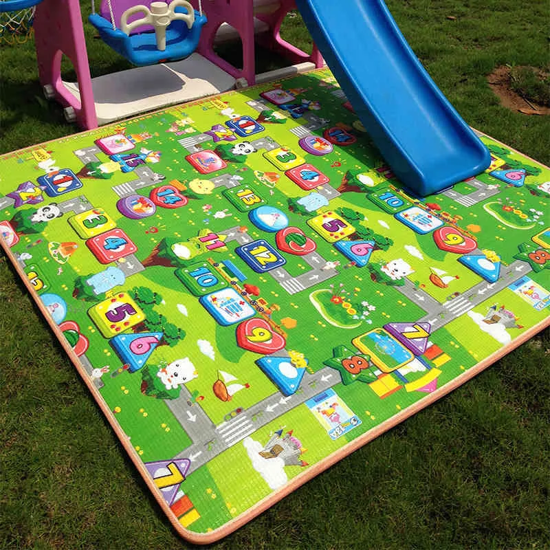 3 Sizes Cartoon Animals Baby Floor Sport Mat Functional Educational Alphabet Room Pad for Kids Double Sides Play Crawl Cushion 210402