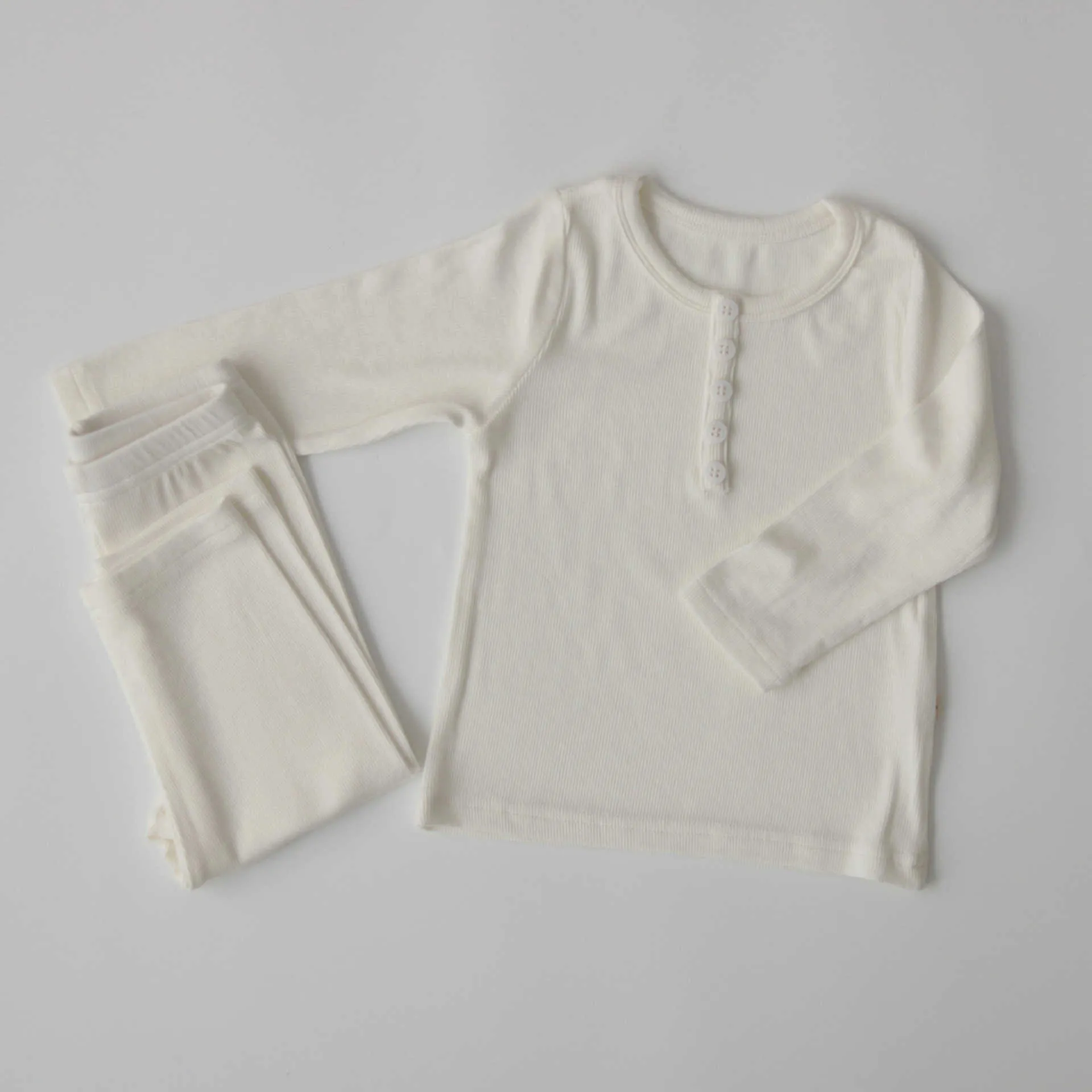 Bärenführer Baby Jungen Mädchen Herbst Frühling Kleidung Set Koreanische Stil Casual Feste Volle Hülse Tops Hosen Outfits Baby Homewear 210708