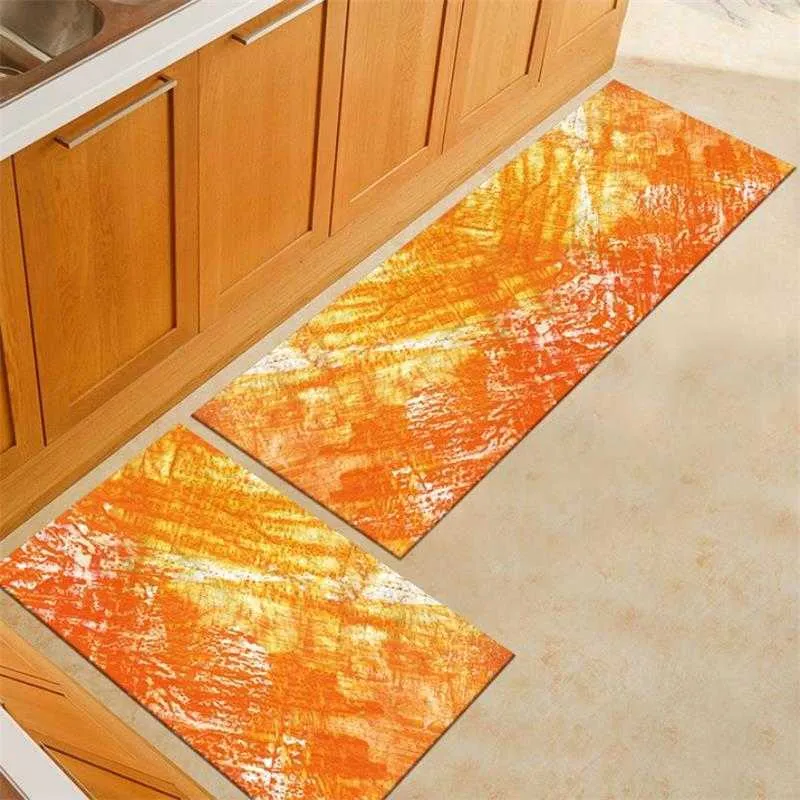 Kitchen Carpet Modern Non-Slip Absorbent Entrance Doormat Graffiti Bath Mat Bathroom Hallway Area Rugs Living Room Floor Mat 210917