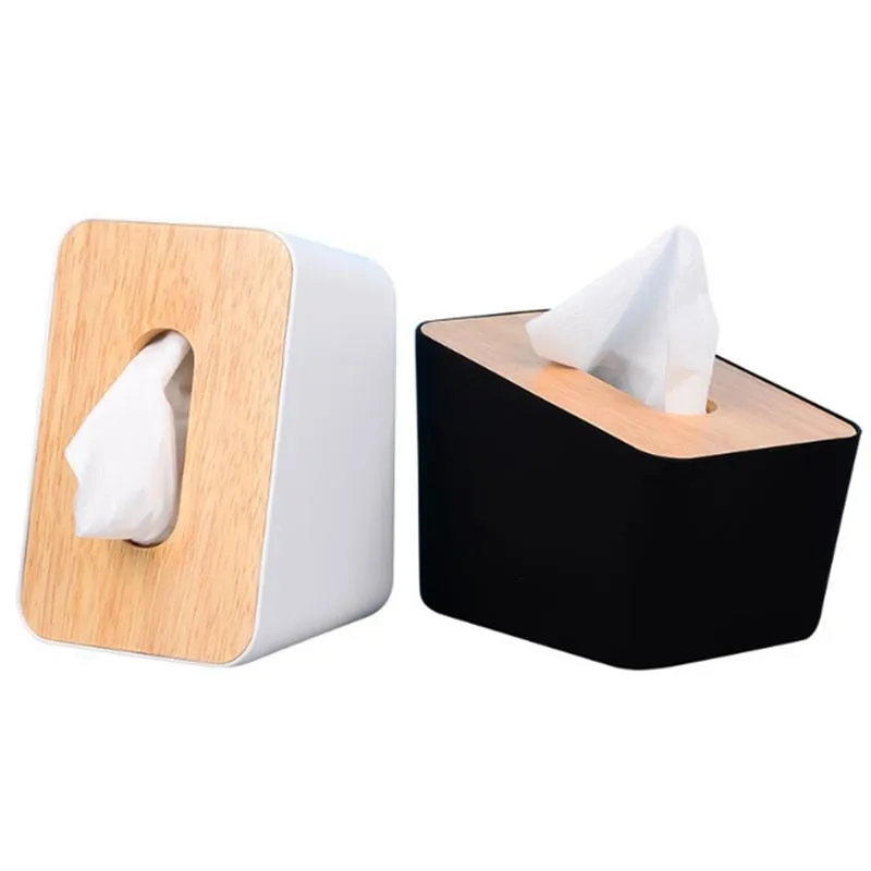 Boîte à mouchoirs verticale en papier Simple nordique, couvercle en bois pour serviettes de table, boîtes créatives pour salon, serviettes 303s
