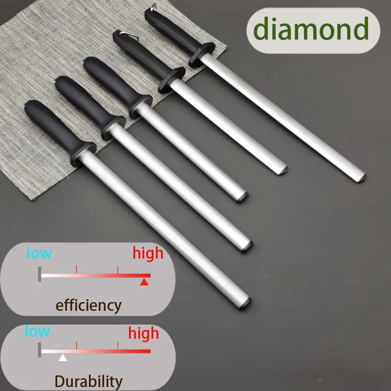 Musats 6.5 7 8 9 10 12 pouces acier à aiguiser multi taille barre d'outils professionnel carbone diamant céramique tige 210615