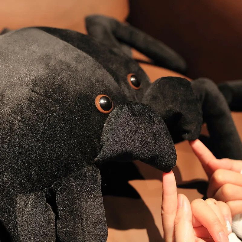 Peluche courte en forme d'araignée noire, 30120cm, poupée créative, décoration de canapé et de bureau, cadeau pour petit ami et petite amie