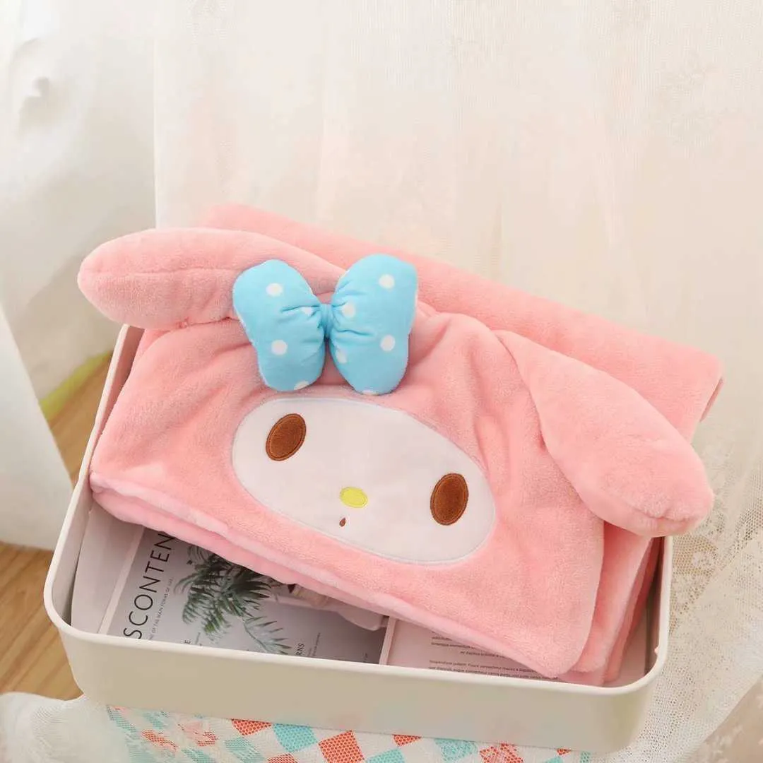 Cinnamoroll Mymelody Kuromi peluche mantello adorabile anime manteau Pisolino Cartoon trapunta morbida coperta di flanella regalo bambini 210724