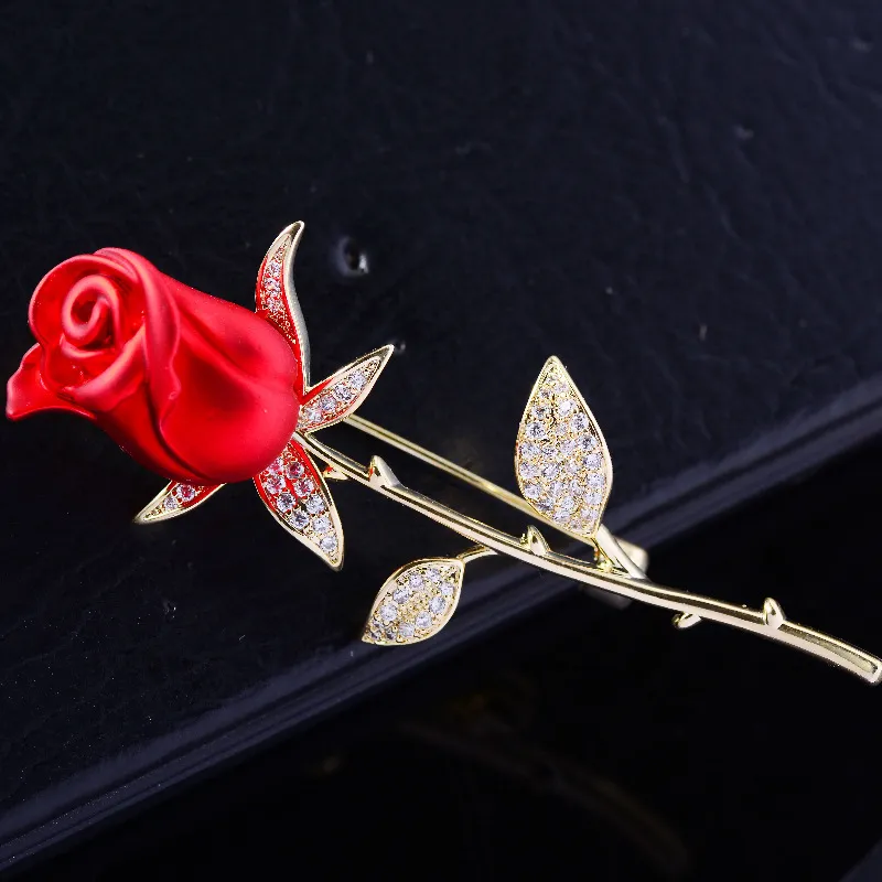 Okily Rose Broche Elegante Temperament Pin Valentine's Moederdag Gift Floral Flower Dress Cheongsam Accessoires