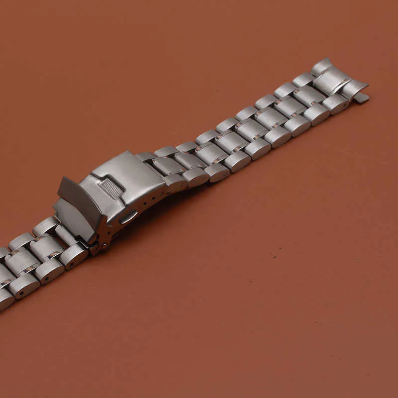 18 mm 20 mm 22 mm 24 mm Solide en acier inoxydable Bracelet bracelet bracelet monte de montre masculine Bandle de montre Bandoulière Remplacement de sécurité incurvée fermoir H4613099