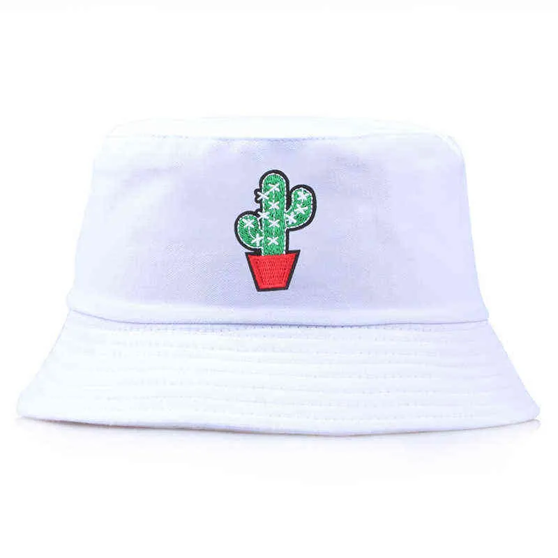 Drukowane wiadro kapelusz dla mężczyzn kobiet hip hop casual panama kapelusze kaktus haftowany bawełna casual cas casureen cap szeroką brzeg wysokiej góry g220311