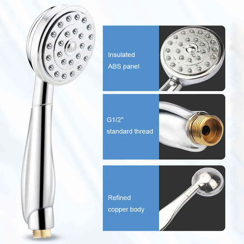 Copper Rainfall Shower Head Bathroom Large Water Pressurized Shower Spray Nozzle Household G1/2'' Standard Thread Bath Sprayer H1209
