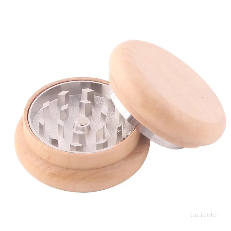 Herb Grinder Log Two-Layer Wood Smoking Grinder Diameter 55mm Wood Round Tobacco Grinder grinder Smoking Accessories sea shipping T2I51894