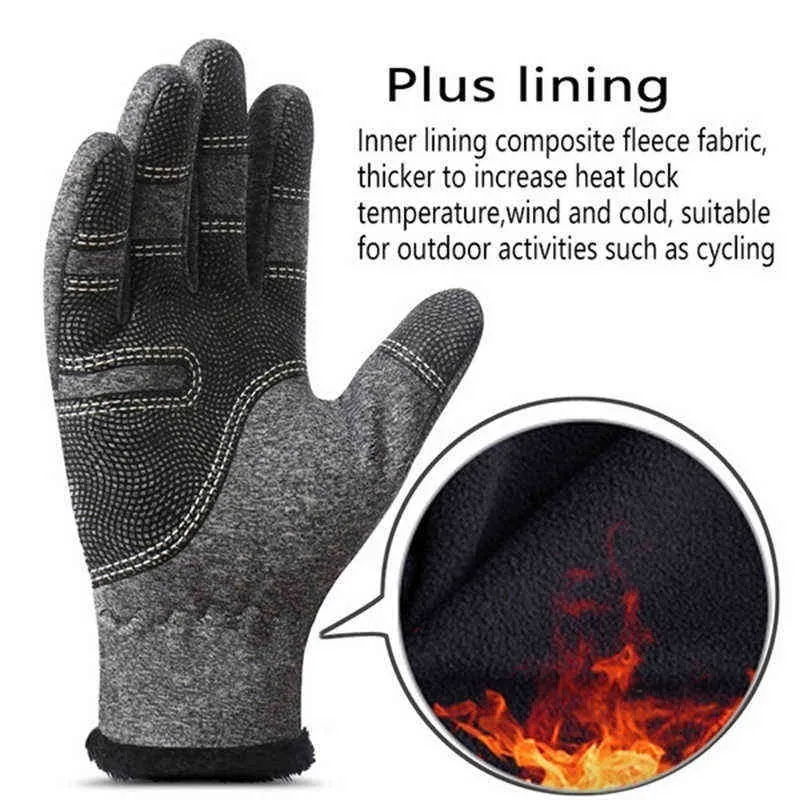 Winter Gloves Mens Waterproof Riding Ski Cold Unisex Touch Screen Non-Slip Motorcycle Heating Keep Warm 211124