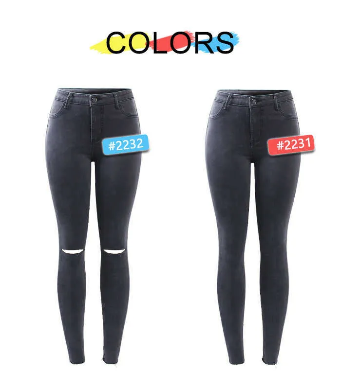 2231 YouAxon S-XXXXL EU-Größe Dunkelgrau Jeans Frauen `s Plus Stretchy Denim Bleistift Skinny Hosen Hosen für Frauen 210708