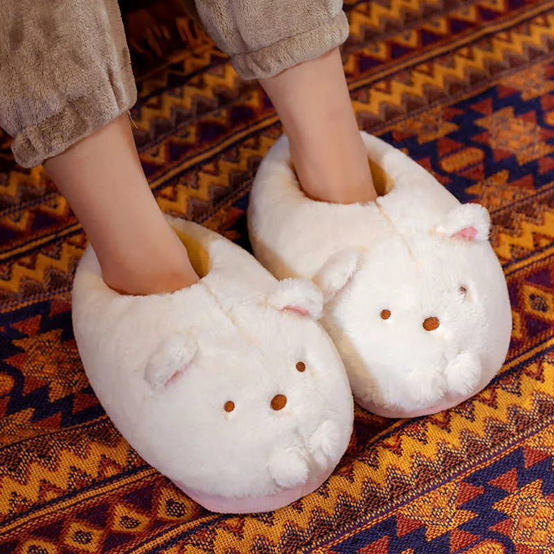 Size36-42 Sumikko Gurashi Pantofole da interno Simpatico orso dinosauro Pantofole calde Pantofole da donna Pantofola unisex antiscivolo Ragazza regalo Y0731