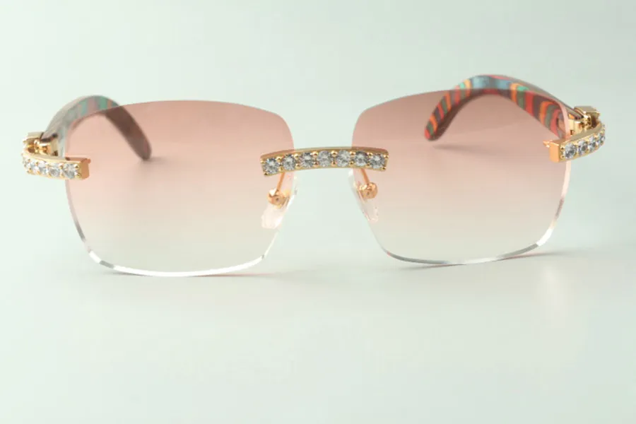Direct s XL diamanten zonnebril 3524025 met pauwenhouten brilveren designbril maat 18-135 mm236V