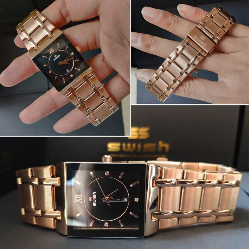 Женский роскошный браслет часы лучших бренда дизайнерские платья кварцевые дамы золотые розовые золотые браслеты Relogio Feminino 210616