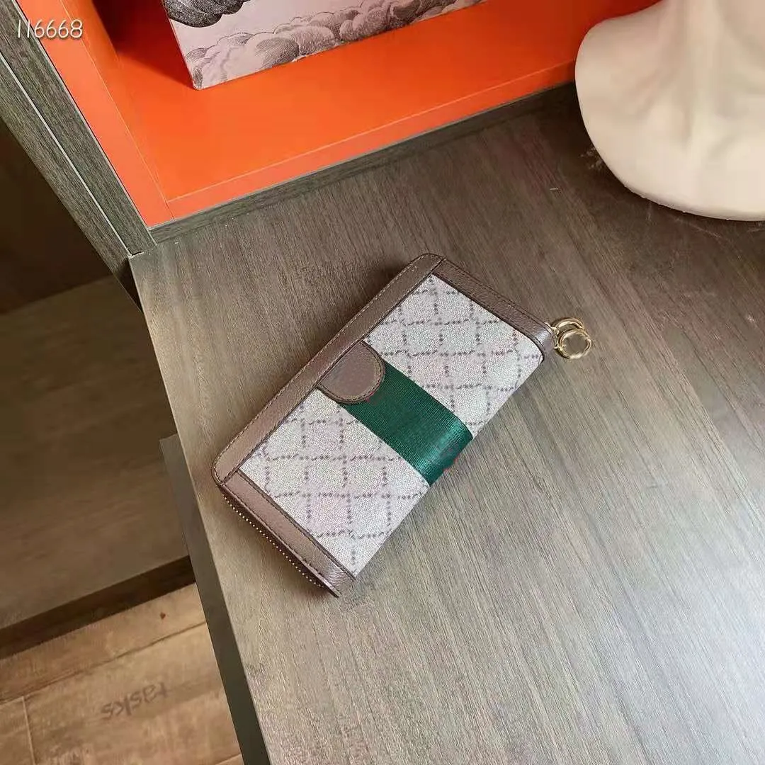 Diseñador La billetera vieja con cremallera tarjeta de bolso largo.