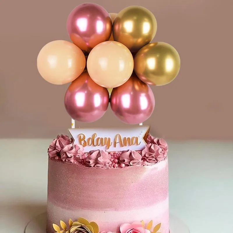 5 polegadas Bolo de metal Bolo Topper Nuvem Forma Confetti Balões para Aniversário Bebê Chuveiro Casamento Festa Decoração Home Suprimentos