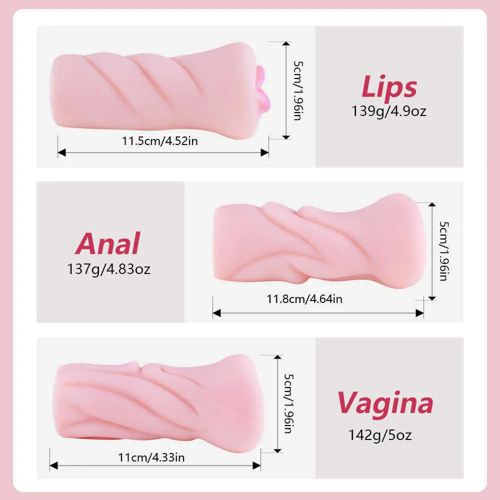 Artificial Vagina Adults Toys Silicone Pussy Pocket Mastrubator Men Real Vagina Simulator Male Masturbation Anal Sex Toy for Man P0814