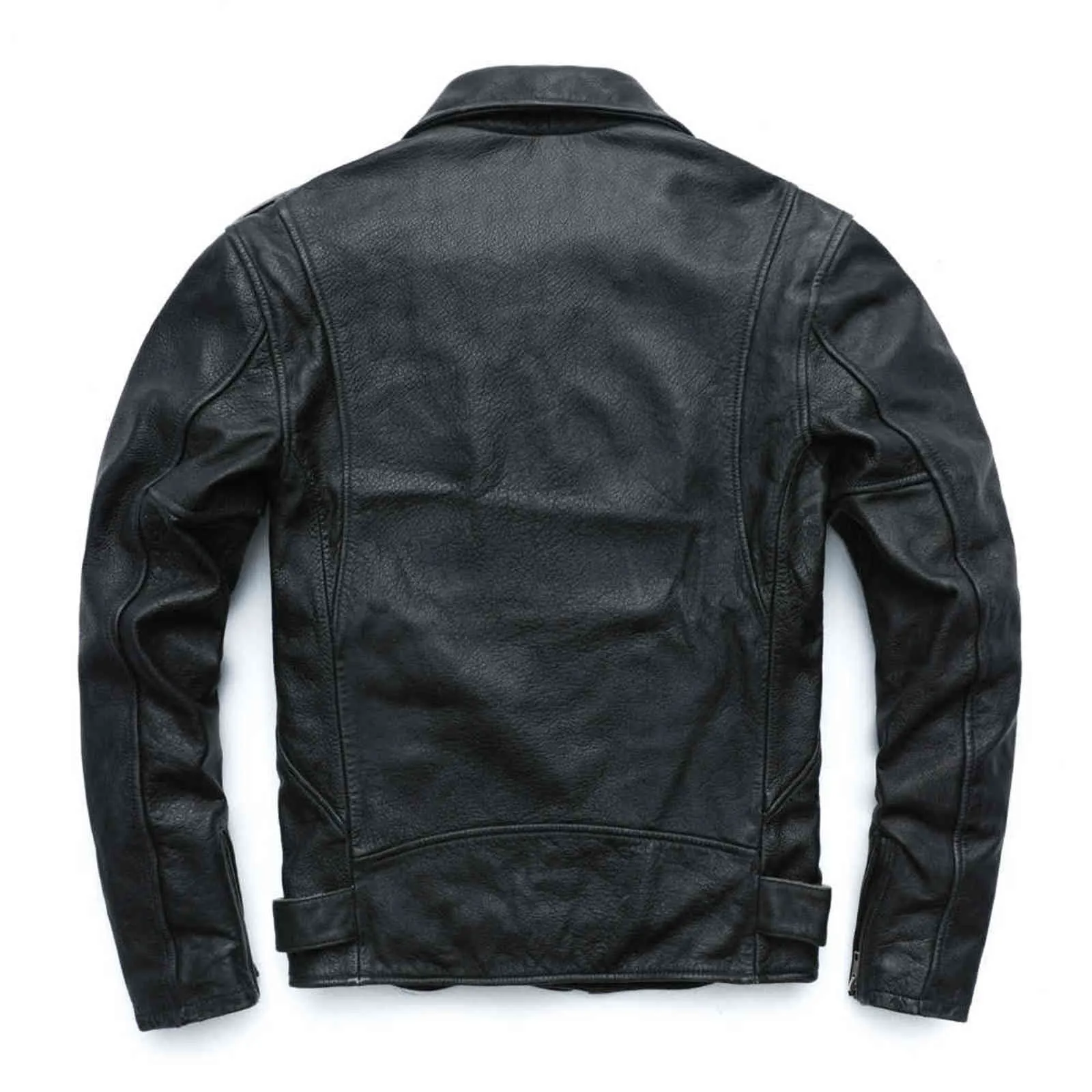 MAPLESTEED Vintage Washed Black Motorradjacke Herren Echtlederjacken 100% Rindsledermantel Moto Bikerjacke M-5XL M456 211111