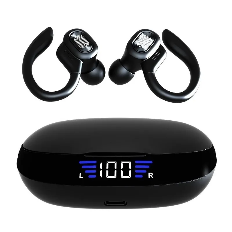 Tomada de fábrica vv2 tws fones de ouvido bluetooth com microfones esporte gancho display led sem fio fones de ouvido estéreo alta fidelidade wat8979842