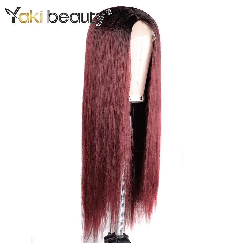 Synthetic Hair Lace Front Wigs Ombre Straight T Part Lace Wig Glueless Lace Wigs Ombre Hair Wig For Womanfactory direct