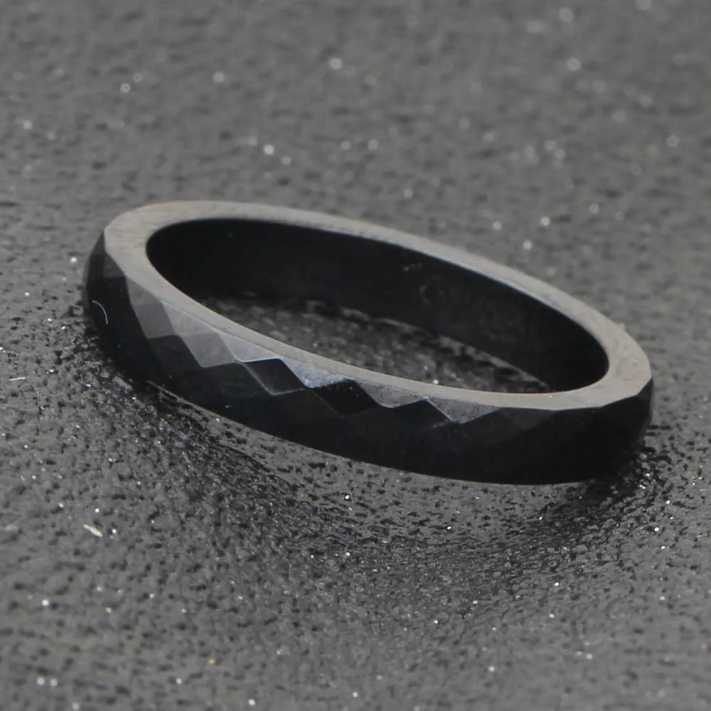 Casual Light Black White Ceramic Rings for Women Cut Surface Ceramic Jewelry Ring Fashion Women