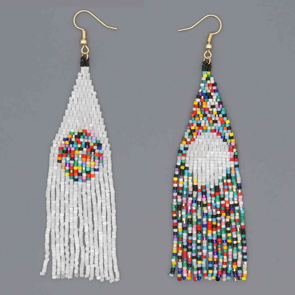 Go2Boho Large Earrings Ladies Boho Miyuki Long Earring For Women Jewelry Handmade Woven Accessories Pendientes Mujer 2020