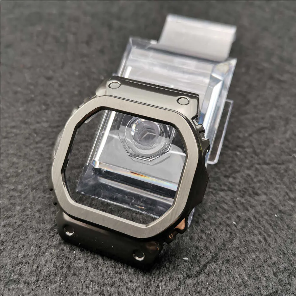 Gray Color Watch Bands Modyfikacja Watchband Bezel / Case DW5600 GW-M5610 Metalowy pasek ze stali nierdzewnej 316L z narzędziami H0915