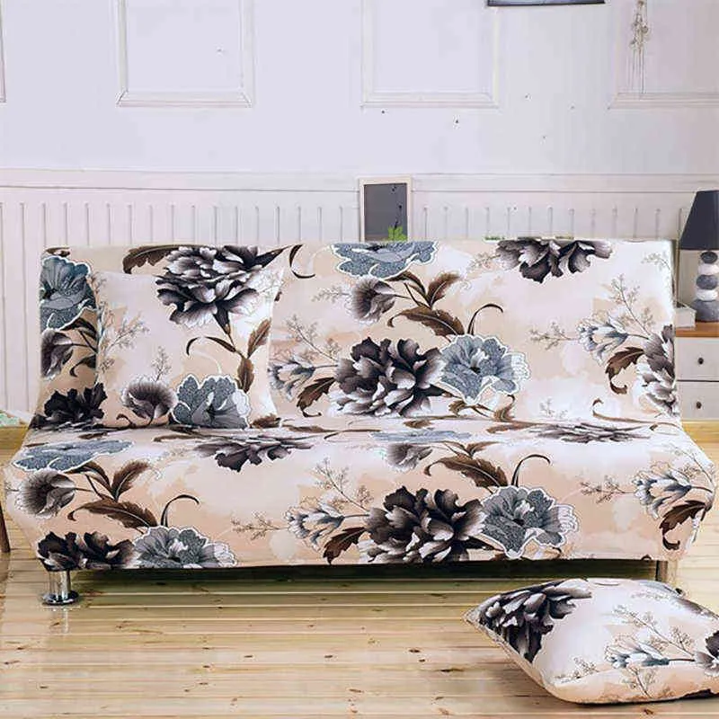 Meijumer all-inclusive sofa okładka kwiatowy bez podłokietnika ścisłego owinięcia elastyczny ochraniacz narzuty kanapie 211116